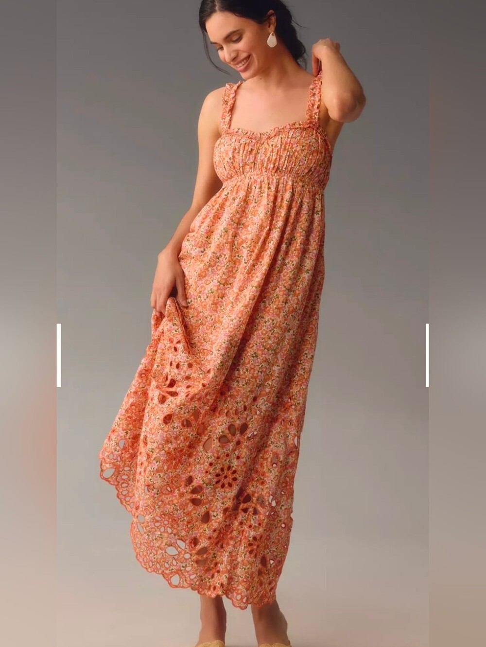 Anthropologie XL Sweetheart Babydoll Maxi Dress